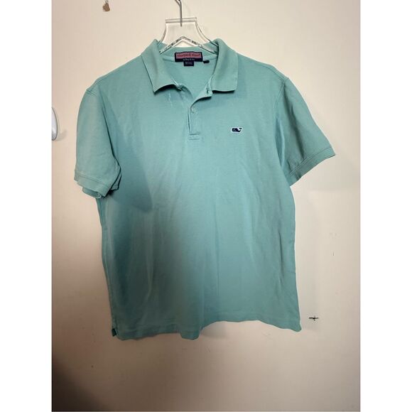 Vineyard Vines 100%Cotton Mint Green Polo Medium Mens - Picture 1 of 4